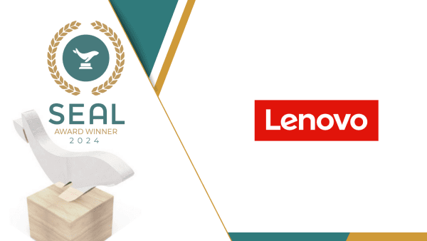 Graphic with the SEAL award and Lenovo logo.