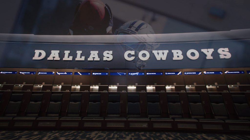 High-tech room in Dallas Cowboys' facility.