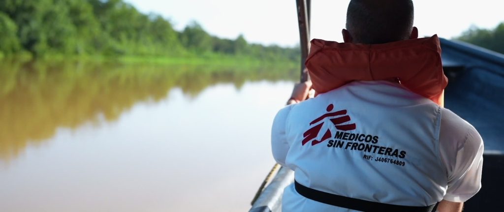 Medecins Sans Frontieres person in a boat