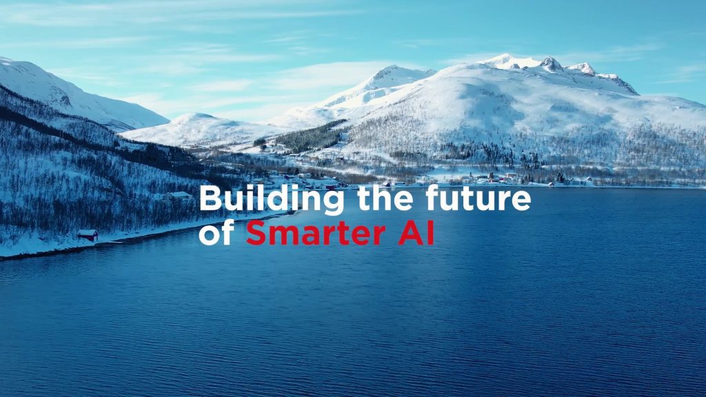 Building the future of Smarter AI text over image of mountains and water