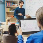 Chromebook in use in a classroom