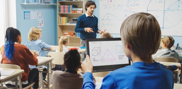 Chromebook in use in a classroom