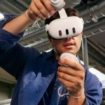 Person wearing Meta headset